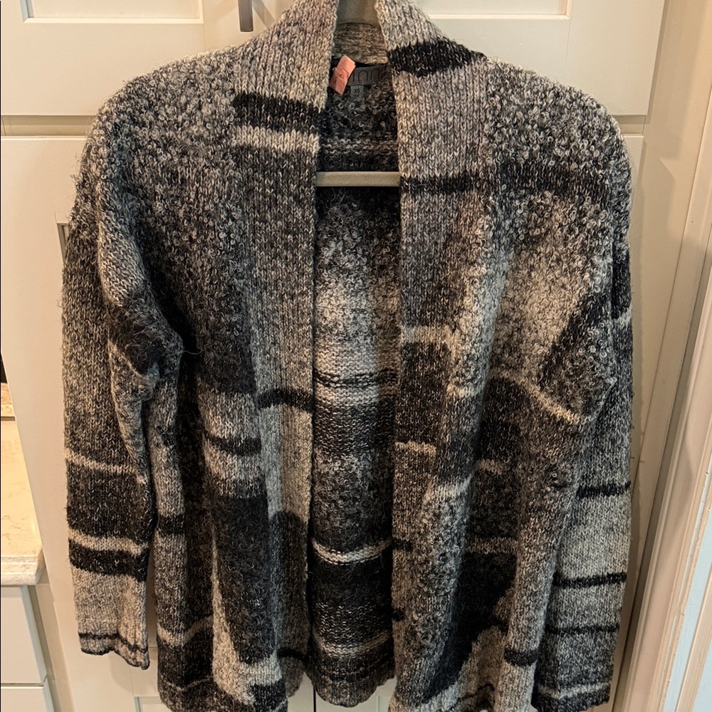 Quinn Black and Cream Knit Cardigan